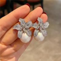 ราคา แฟชั่นเพทายดอกไม้ต่างหูมุกฝรั่งเศสเจ้าสาวต่างหูประณีตต่างหูผู้หญิง (28307711777)