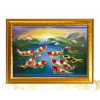 ราคา กรอบรูป ปลาคราฟ 9 ตัว กรอบเสริมฮวงจุ้ย กรอบมงคล งานมงคล กรอบขนาด 26 35 เซนติเมตร (7477231800)