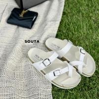 ราคา Souta รองเท้าแตะสไตล์วินเทจ ไบเก้น รุ่นไขว้ ลด1ไซส์ (19105733685)