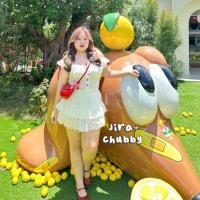 ราคา เสื้อครอปสาวอวบ สม็อคหลัง งานผ้าฉลุ แขนตุ๊กตาตัวสุดน่ารัก JN (29707945955)