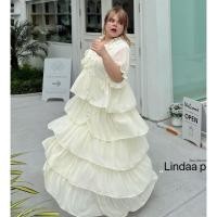 ราคา ชุดเดรสยาวสาวอวบผ้าชีฟองเนื้อทราย ซับในทั้งตัวสุดน่ารัก งานสวยชั้นๆดูหรูหรา LIN (26157961343)