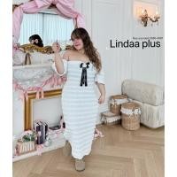 ราคา ชุดเดรสปาดไหล่สาวอวบ ผ้าย่นชั้นๆงานสวยมาก LIN (25884786305)