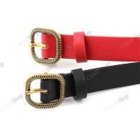 ราคา เข็มขัดแฟชั่น หัวเหลี่ยมสีทองเหลือง รหัส BV10 (3829925091)