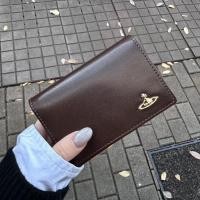 ราคา Vivienne Westwood Saturn กระเป๋าสตางค์ หนังวัว ความจุขนาดใหญ่ ใส่บัตรได้ (26150235958)