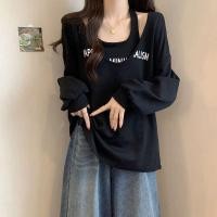 ราคา เสื้อปาดไหล่แขนตุ๊กตา เสื้อปาดไหล่ข้างเดียว พลัสไซส์เสื้อกั๊กคองคล้องสองชิ้นสําหรับผู้หญิงฤดูใบไม้ร่วงและฤดูหนาวน้องสาวอ้วนปกหน้าท้องบางปิดไหล่เสื้อยืดแขนยาวเสื้อสเวตเตอร์ (27656892616)