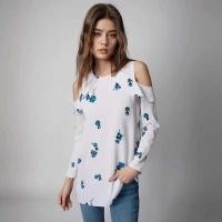 ราคา เสื้อปาดไหล่สาวอวบ เสื้อปาดไหล่แขนยาว เสื้อชีฟองระดับไฮเอนด์ปิดไหล่ สาวอ้วนต่างชาติ เสื้อเชิ้ตฐานพลัสไซส์ เสื้อเชิ้ตอารมณ์ดอกไม้ใหม่แม่ใหม่เสื้อยืดผู้หญิง (27606891436)
