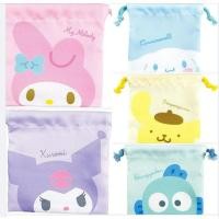 ราคา ถุงผ้ารูด Sanrio Drawstring Bag S mm ku cn pn hg Kuromi MyMelody Pompompurin Hangyodon Cinnamoroll Size is 13 x 13 cm (22177500164)