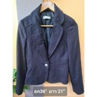 ราคา เสื้อสูทแฟชั่นเกาหลี สีดำ เสื้อผ้าแฟชั่น พร้อมส่ง มีกระเป๋า สูท (25807105579)