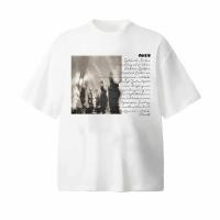 ราคา Worn looking washed outVintage Oasis Band Chalk Direct Injection Printing American Niche Men and Women High Street Short SleeveTT shirt (27857913477)