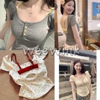ราคา VEEWINK ส่งจากกรุงเทพฯ เสื้อครอปผู้หญิงเข้ารูปโชว์หลัง พร้อมแผ่นฟองน้ำ เสื้อยืดแขนสั้นลายดอกไม้ปลอมสองชิ้น (24231174737)