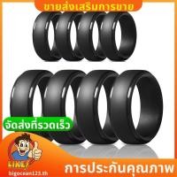 ราคา 8mm ยอดนิยมเงินสีดําผู้ชายซิลิโคน Cool แหวนผู้หญิงยางแหวนแต่งงานสิ่งแวดล้อมแหวนกีฬา bigocean123th (28757915015)