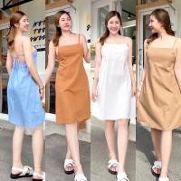 ราคา mayylody เดรสสายเดี่ยว โชว์หลัง ผ้าฝ้ายลินินผสม มินิมอล คาเฟ่สไตล์น่ารักสุดๆๆ (20410523569)