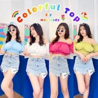 ราคา mayylody เสื้อเปิดไหล่ สม็อคจั้มน่ารัก งานสวยปังมาก เสื้อครอป ครอปท็อป ปาดไหล่ เสื้อปาดไหล่ ชุดไปทะเล (16276142687)