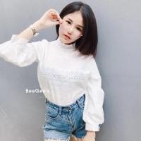 ราคา mayylody เสื้อลูกไม้ สีขาวแขนยาวปักฉลุหัวใจแน่นๆงาน สวยสุดๆๆ ลุคดูดีดูแดงมาก (19126885067)