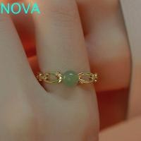 ราคา Nova Hetian แหวนหยก Elegant Finger Buckle ทองสีเขียวผู้หญิงแหวนนิ้วแหวนสไตล์จีน (29357391572)