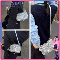 ราคา Gsiyin Silver Small Square Bag Y2K Harajuku Style Crossbody Bag Silver Color Square Bag Silver Bow Decorative Handbags (27007989786)