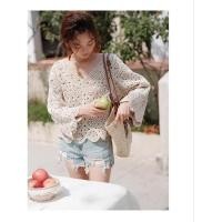 ราคา ครบสีนะ เสื้อถักลูกไม้ เสื้องานถักแขนยาว (23125028527)