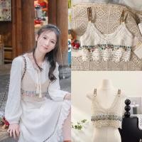 ราคา เสื้อครอปตัวสั้น เสื้อถักลูกไม้ เสื้อถักไปทะเล มี 2 สีจ้า (22470367086)