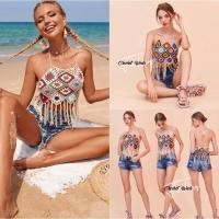 ราคา มาใหม่ค่ะ เสื้อถักไหมพรม เสื้อสั้นงานถักทรงผูกคอ มี 3 สีด้วยค่ะ (20714464126)