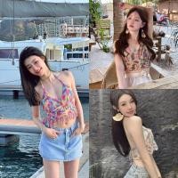 ราคา ใหม่คับ เสื้อถักไหมพรมทรงผูกคอ เสื้อถักโครเช มีหลายสีนะ (14393151842)