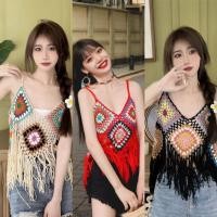 ราคา มาเร็ววว มีสีมาเพิ่ม เสื้อสายเดี่ยว เสื้อถักไหมพรม ครอปสั้นงานถัก (19707971935)