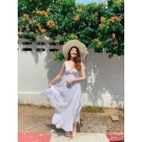 ราคา เดรสยาวสีขาว ชุดเดรสขาว ชุดเดรสไปทะเล มีสีเดียวค่ะ (14992909925)