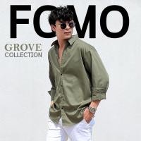 ราคา Fomo เชิ้ตแขนยาว สีเขียวโอลีฟ เชิ้ตโทนสีเขียว (24163222913)