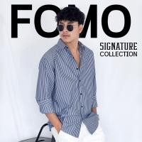 ราคา Fomo เชิ้ตแขนยาว สีกรมลายทาง เชิ้ตลายทาง (25923218951)