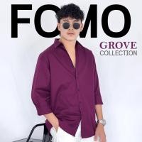 ราคา Fomo เชิ้ตแขนยาว สีม่วงมาเจนต้า เปลือกมังคุด (25511978808)