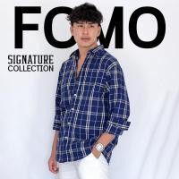 ราคา Fomo เชิ้ตแขนยาว ลายสก๊อตโมเดิร์นสีกรม เสื้อเชิ้ตลายสก๊อต (25123839321)