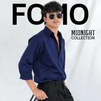 ราคา Fomo เชิ้ตแขนยาว สีกรม เชิ้ตสีสุภาพ (24018749561)