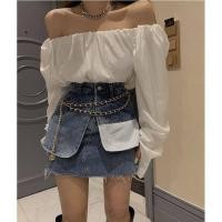 ราคา กระโปรงยีน เอวสูง ทรงเอ มีกระเป๋า สไตล์ฮ่องกง แฟชั่นฤดูร้อน สําหรับผู้หญิง (25575753071)