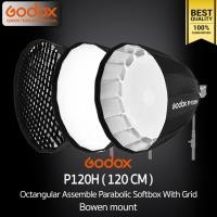 ราคา Godox Softbox P120H 120cm Octa Assemble Parabolic Softbox With Grid Bowen P120L P120G P120 (12312370957)