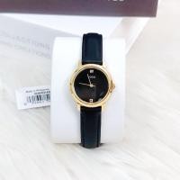 ราคา Guess Ladies Watches GW0246L3 Gold Stainless Steel Case Black Genuine Leather Band (25084876695)