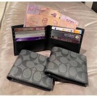 ราคา แท้ กระเป๋าสตางค์บาง COACH DOUBLE BILLFOLD WALLET IN SIGNATURE (12112196272)
