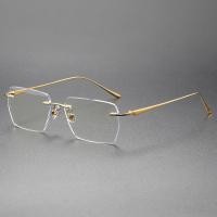 ราคา Pure Titanium Ultra Light Framelessกรอบแว่นตาชายธุรกิจRetro Casualขายร้อนAnti Blue Light Plain Light Increas (28308160958)