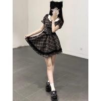 ราคา ชุดเดรสลายสก๊อตเก็บเอวฤดูร้อนคอเหลี่ยมกระโปรงพองๆสไตล์ฝรั่งเศสสำหรับสาวอวบลูกไม้แขนพองสไตล์วิทยาลัยผู้หญิงวินเทจ9qxa (26157620873)
