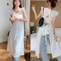 ราคา ราคาพิเศษ เสื้อลูกไม้ F X ชุดเดรสสไตล์เกาหลีสำหรับคนตัวเล็กเสื้อลูกไม้สีขาวเก๋ไก๋ดีไซน์สำหรับฤดูร้อน (24283761227)