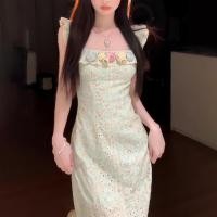 ราคา ราคาพิเศษ ชุดเดรสสองชิ้นชุดเดรสลายดอกไม้แขนเล็กสไตล์ฝรั่งเศสคอเหลี่ยมหวานกระโปรงยาวลูกไม้เก็บเอวใส่แล้วดูผอม (27857454049)