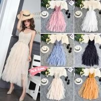 ราคา Dressgril 9 เดรสไหมพรมสายเดี่ยวผ้าถัด (7728916598)