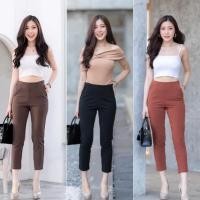 ราคา A กางเกงขาเดฟ 7ส่วนผ้าฮานาโกะ เอวสูงงานป้ายซิปข้าง พร้อมส่ง (9407782233)