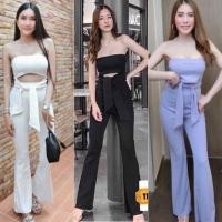 ราคา C22 setเกาะอกผูกเอว กางเกงขาม้า เซตเกาะอกผ้าร่อง ชุดเซ็ทกางเกงขายาว เซ็ทผ้าร่องใหญ่ setเกาะอก (5952507129)