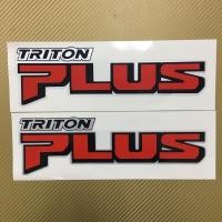 ราคา สติ๊กเกอร์ TRITON PLUS ติดข้างท้ายกระบะ มิตชูบิชิ ไทรทัน ปี 2019 สีแดง ราคาต่อคู่ (3845589649)