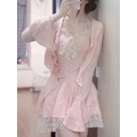 ราคา เสื้อชุดเซ็ทชุดเดรส สไตล์เกาหลีสวมใส่ฤดูร้อนเสื้อผ้าผู้หญิงขนาดใหญ่สไตล์ญี่ปุ่นเกาหลีเซ็กซี่สาวร้อนสูทผิดปกติ ผอมลง ดู เสื้อชั้นในสตรี หนักมาก แขนเสื้อคาร์ดิแกนกระโปรงสีชมพูสามชเดรส (27703271904)