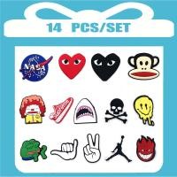 ราคา Free ของขวัญ Upon ซื้อ14 ชิ้น เซ็ตใหม่แฟชั่นยี่ห้อ Theme รองเท้า Charms สําหรับ Crocs Bubble สไลด์รองเท้าแตะ PVC รองเท้าอุปกรณ์ตกแต่งสําหรับผู้หญิงและหญิง (27608216268)