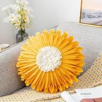 ราคา ปลอกหมอนรูปกลม Sunflower ปลอกหมอนลายดอกเดซี่ขนาดเล็กปลอกหมอนกอดดอกไม้ (28008237341)