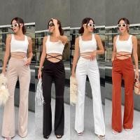 ราคา Rebecca high waist pants 390 ฟรีส่ง กางเกงขายาวทรงขาม้า ทรงสวยมาก ดีเทลช่วงเอวเว้าเล็กน้อยและแต่งเชือกริบบิ้นพันเอว (11316323610)