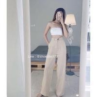 ราคา กางเกงขากระบอกเอวสูง ทรงสวย ผ้าดี Size L (25716865248)