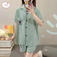 ราคา NEW ชุดนอนเซ็ท ชุดนอนแขนสั้นขาสั้น ชุดนอนผ้าคอตตน ผ้าฝ้าย L 2XL เสื้อแขนสั้น กางเกงขาสั้น ชุดนอนน่ารักๆ (27306540213)