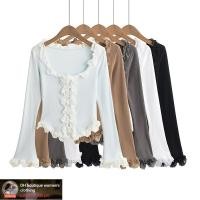 ราคา 2024 ใหม่ อิน ปกสี่เหลี่ยมลูกไม้ลูกไม้ลูกไม้สลิมมิ่งเสื้อแขนยาว (29157997866)